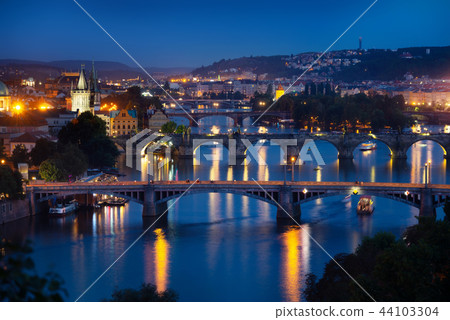 Illuminated bridges in Praha Illuminated bridges in Praha 44103304