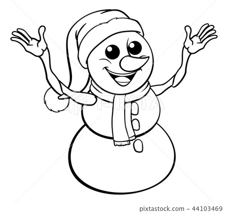 Christmas Snowman Cartoon Character Stock Illustration