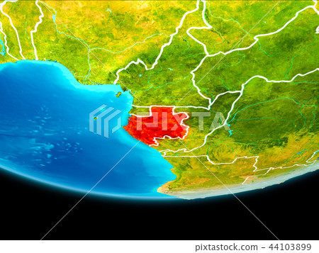 Satellite view of Gabon 44103899