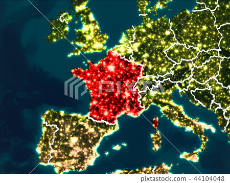 Map of France at night Map of France at night 44104048