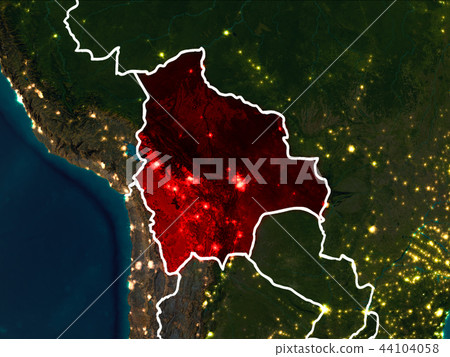 Map of Bolivia at night Map of Bolivia at night 44104058