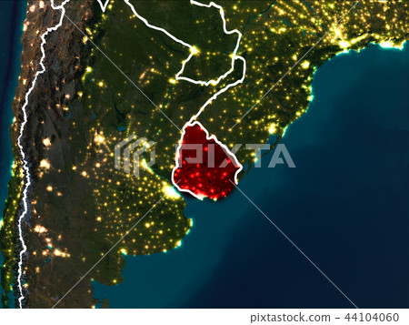 Map of Uruguay at night Map of Uruguay at night 44104060