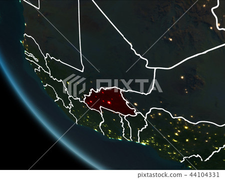 Satellite view of Burkina Faso at night Satellite view of Burkina Faso at night 44104331