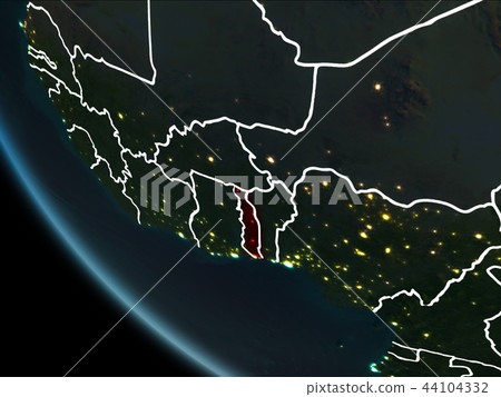 Satellite view of Togo at night 44104332