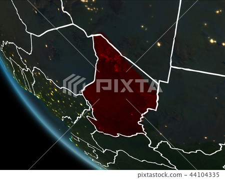 Satellite view of Chad at night Satellite view of Chad at night 44104335