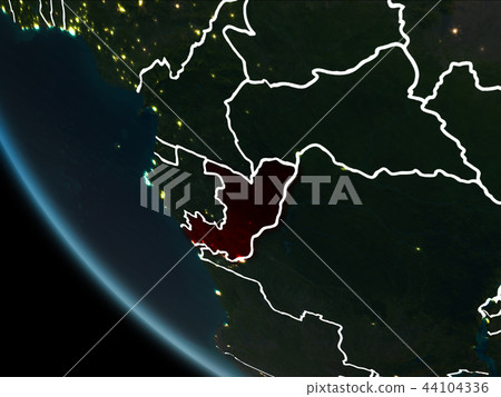 Satellite view of Congo at night Satellite view of Congo at night 44104336