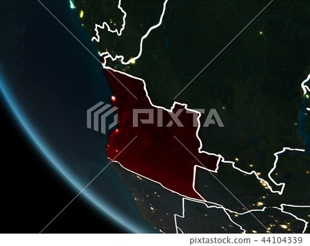 Satellite view of Angola at night 44104339