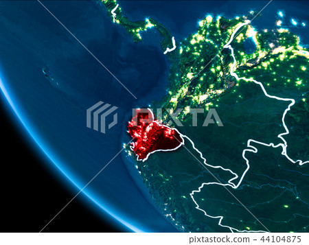 Orbit view of Ecuador at night Orbit view of Ecuador at night 44104875