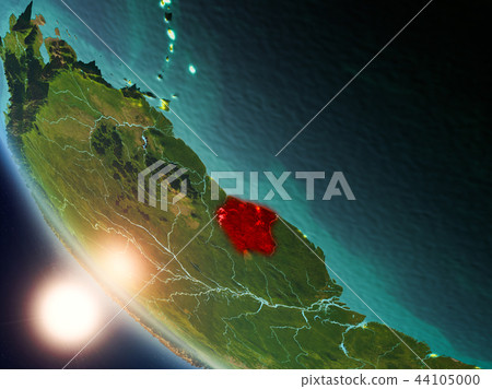 Suriname during sunset on Earth Suriname during sunset on Earth 44105000
