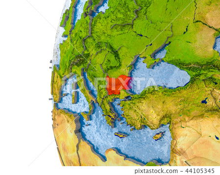 Map Of Bulgaria On Model Of Globe Stock Illustration 44105345 PIXTA   44105345 