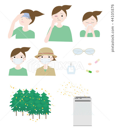 Female with symptoms of hay fever Sugibayashi Air purifier Female with symptoms of hay fever Sugibayashi Air purifier 44105876