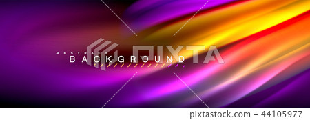 Fluid color wave line background. Trendy abstract layout template for business or technology 44105977