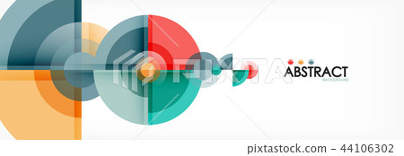Abstract background - multicolored circles, trendy minimal geometric design 44106302