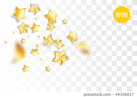 Golden holiday star confetti random falling 44106817