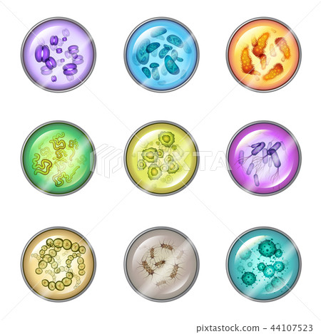 Plates with bacteria or petri dish with virus 44107523