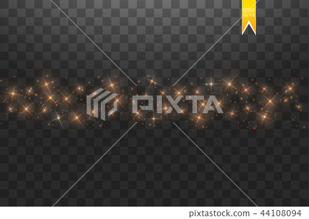 Gold star dust trail sparkling particles isolated. 44108094