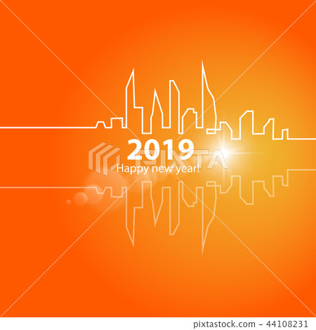 Happy new year 2019 with with an Abstract City. 44108231