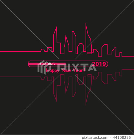 Happy new year 2019 with with an Abstract City. 44108256