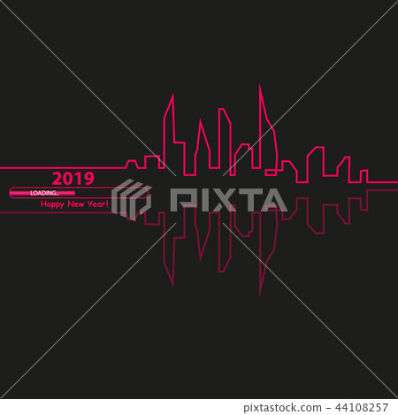 Happy new year 2019 with with an Abstract City. 44108257