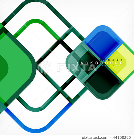 Square geometric abstract background, paper art design for cover design, book template, poster, cd 44108290