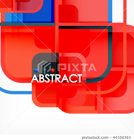 Colorful round squares modern geometric background 44108363