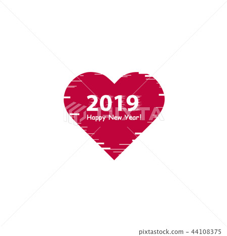 Creative happy new year 2019 design with line. Creative happy new year 2019 design with line. 44108375
