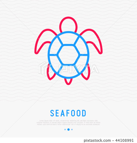 Turtle thin line icon. Modern vector illustration 44108991