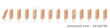 Dominoes Falling Chain Reaction Wooden Pieces Dominoes Falling Chain Reaction Wooden Pieces 44109788