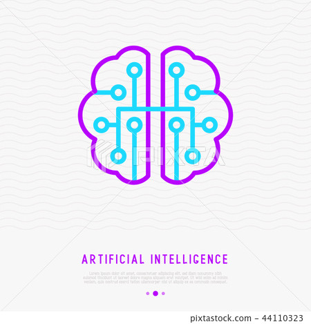 Artificial intelligence thin line icon 44110323