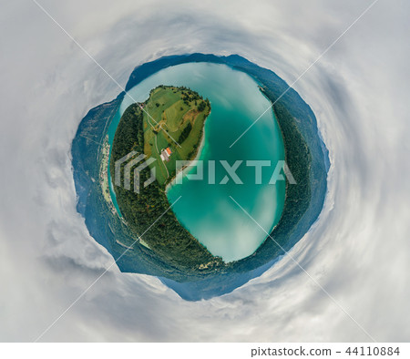 Germany Bavaria Lake Nature air drone 360 vr virtual reality panorama Germany Bavaria Lake Nature air drone 360 vr virtual reality panorama 44110884