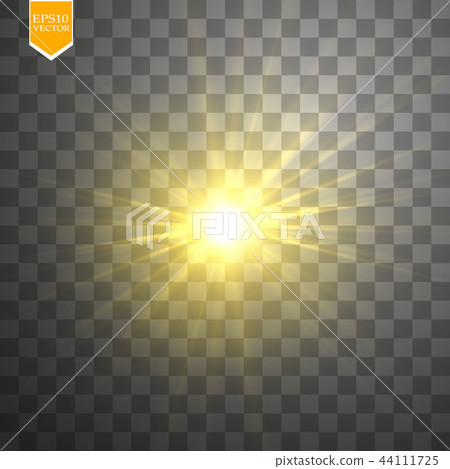 Glow light effect. Starburst with sparkles. 44111725