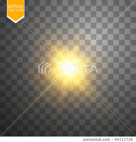 Glow light effect. Starburst with sparkles. 44111726