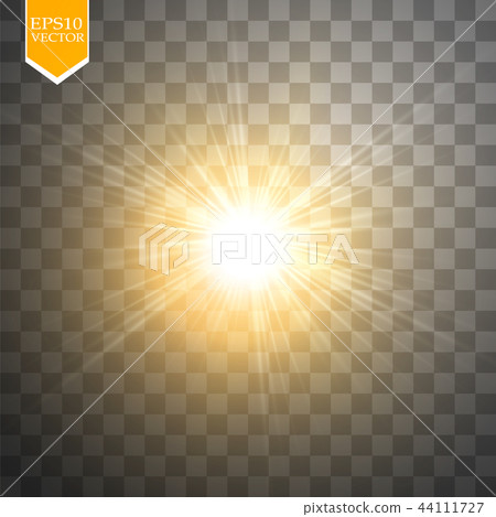 Glow light effect. Starburst with sparkles. 44111727