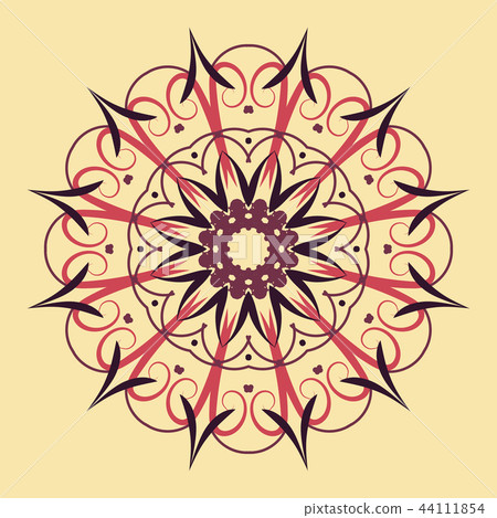 Floral round decorative symbol. Ethnic decorative elements. Abstract background Floral round decorative symbol. Ethnic decorative elements. Abstract background 44111854
