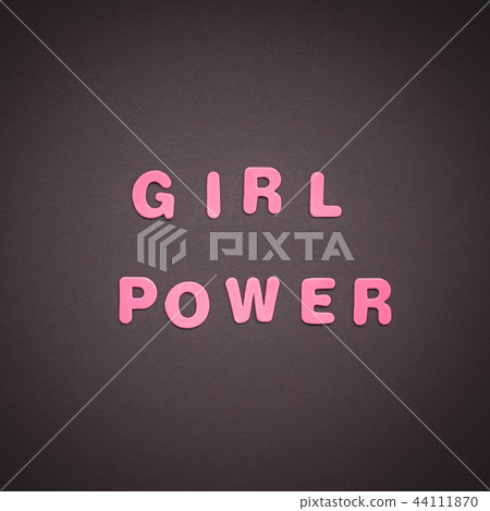 GIRL POWER writing on black paper background 44111870