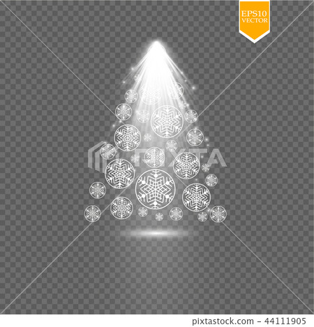 Christmas tree of snowflakes. Christmas tree of snowflakes. 44111905