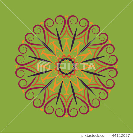 Floral round decorative symbol. Vintage decorative elements. Abstract background 44112037