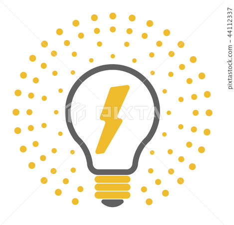 Vector light bulb outline icons with dots around 44112337