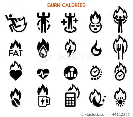 Burn your calories icon. crazy in exercise Burn your calories icon. crazy in exercise 44112865