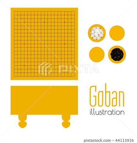 Vector illustration of goban and bowls with stones Vector illustration of goban and bowls with stones 44113916