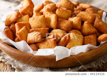 West African snack Chin Chin closeup in a bowl. 44114310