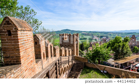 landscape from Gradara Castle, italy 44114402