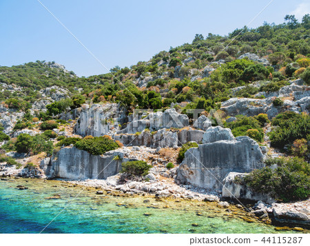 Ruins of Sunken city on Kekova, Turkey. 44115287