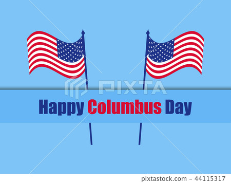 Columbus Day, the discoverer of America, usa flag 44115317