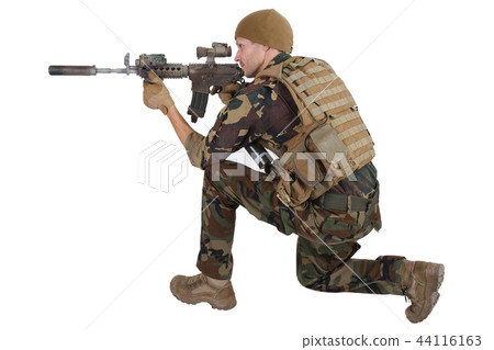 Private Military Company operator with rifle 44116163