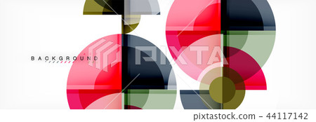 Abstract background - multicolored circles, trendy minimal geometric design 44117142