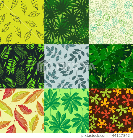 Leaves vector illustration nature summer, autumn leaf fall nature plant texture seamless pattern Leaves vector illustration nature summer, autumn leaf fall nature plant texture seamless pattern 44117842