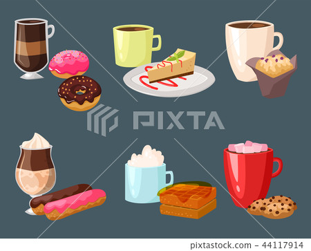 Sweet hazelnut muffins delicious cake coffee cup morning bakery dessert pastry fresh drink 44117914