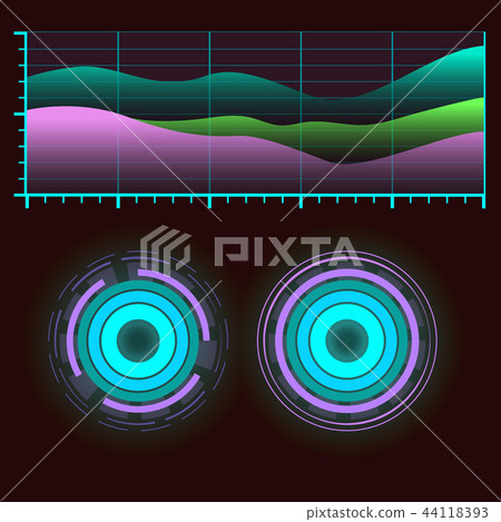 Futuristic interface space motion graphic infographic game and ui ux elements hud design graph wave 44118393