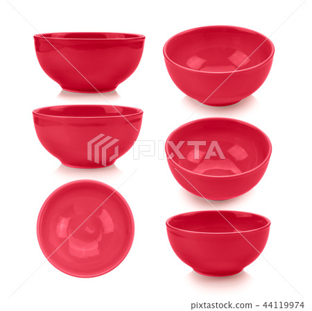 red bowl on white background 44119974